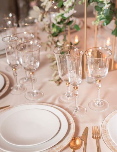 Wedding Pink and Gold Elegant Table Place Setting